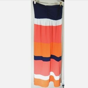 Torrid Colorblock Strapless Maxi Dress